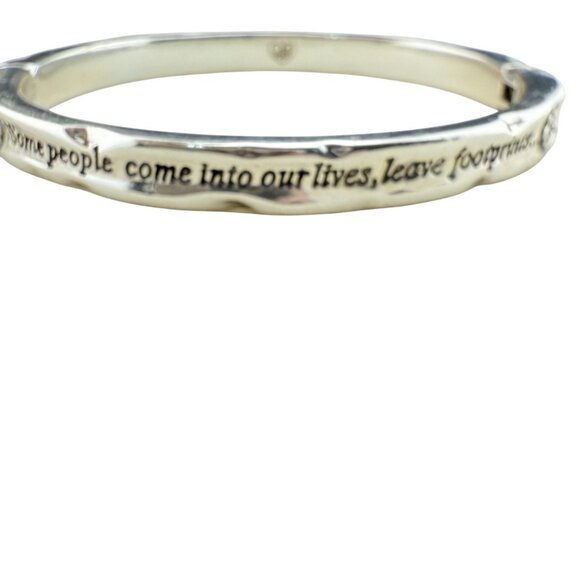 Brighton Silver-Tone Hinged Bangle Bracelet Inspirational Engraved Message With - Picture 3 of 9